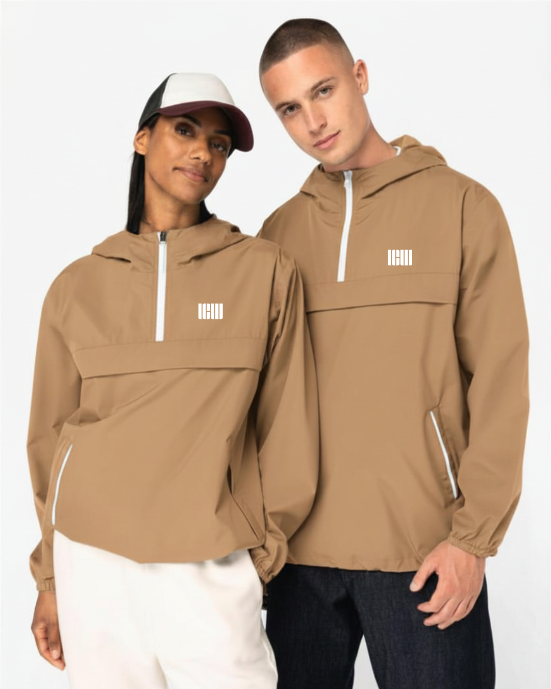 Unisex quarter zipper Windbreaker